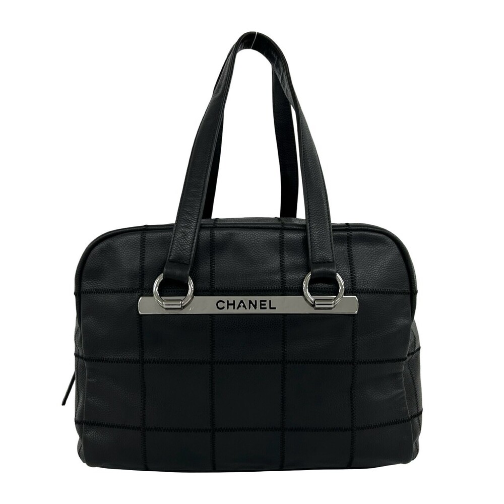 CHANEL Black Caviar Leather Tote Bag